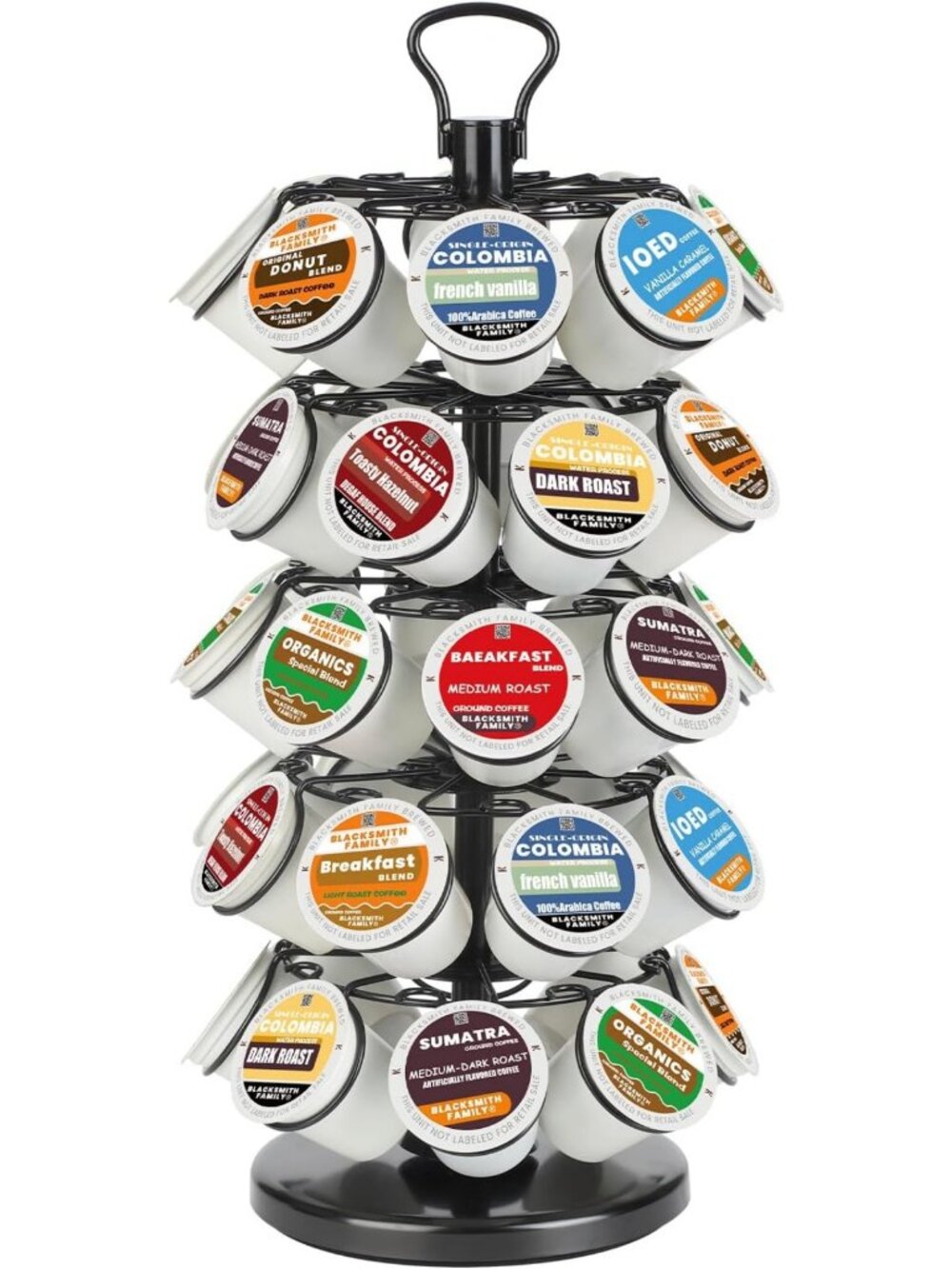 K Cup Holder Carousel for 40 Pods - Coffee Pod Storage Organizer, No Assembly